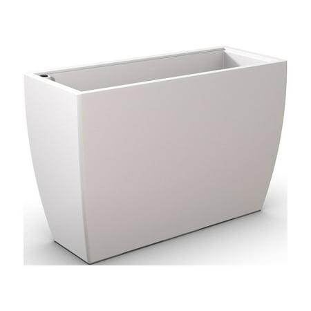 Mayne Kobi 36" x 14" x 24" Rectangle White Self-Watering Plastic Trough Planter