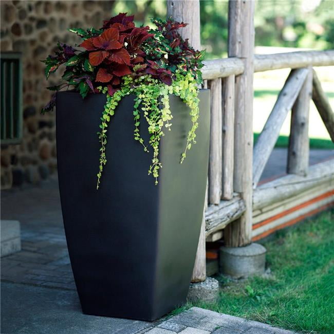 Kobi 38" Tall Black Polyethylene Outdoor Planter