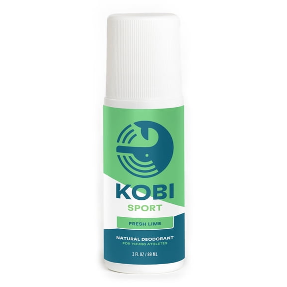 Kobi Deodorant for Teens, Kids, Boys, Girls - Natural, Aluminum-Free, Hypoallergenic, Sport Strength - Fresh Lime