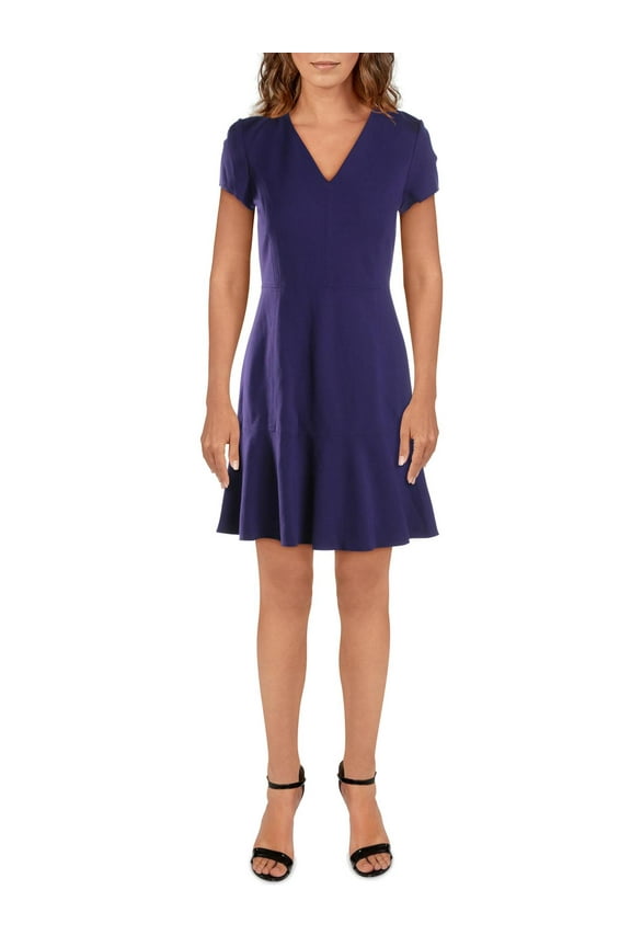 Womens Estella A-Line V-Neck Mini Dress