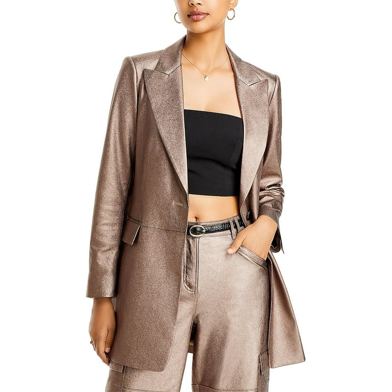 Notch collar one button blazer deals