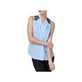 thumbnail image 1 of Kobi Halperin Womens Maleah Lace-Trim Printed Blouse Blue L, 1 of 2
