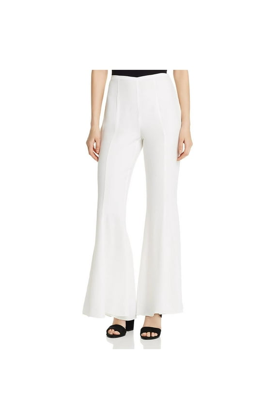 Womens Ray Knit Smocked Dress Pants Ivory L