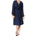 thumbnail image 1 of Kobi Womens Damaris Printed Cinched Waist Cocktail Dress Blue L, 1 of 2