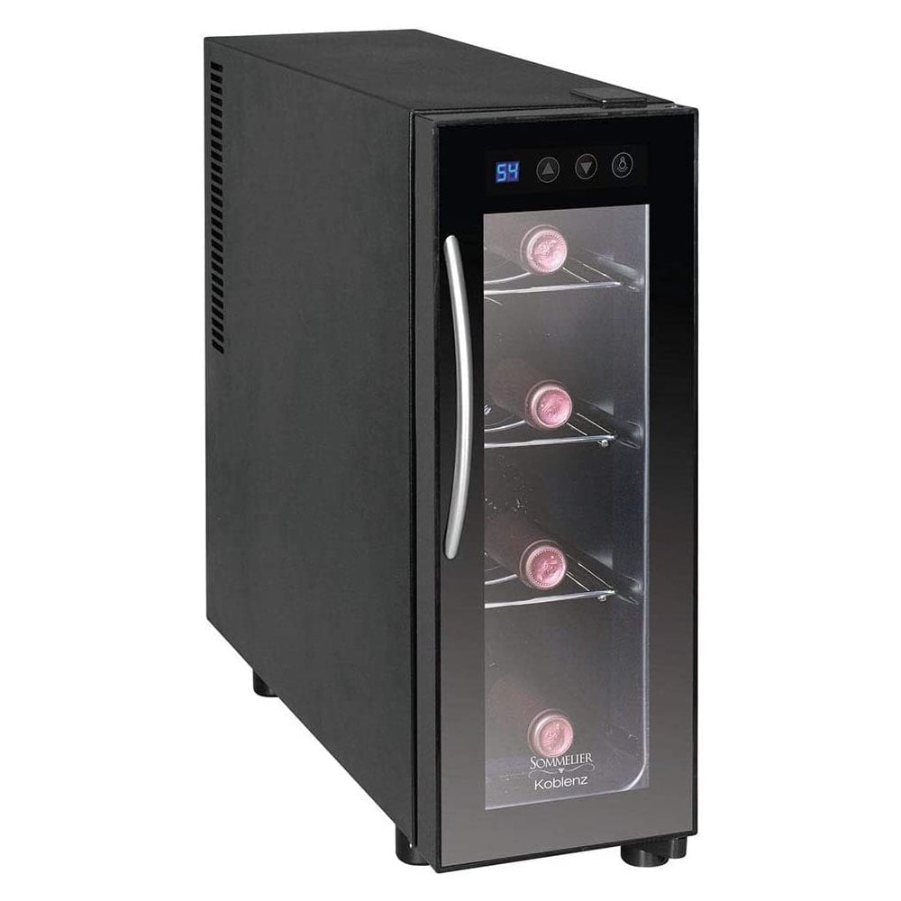 Koblenz Black Stainless Steel 4-Bottle Thermoelectric Wine Cooler