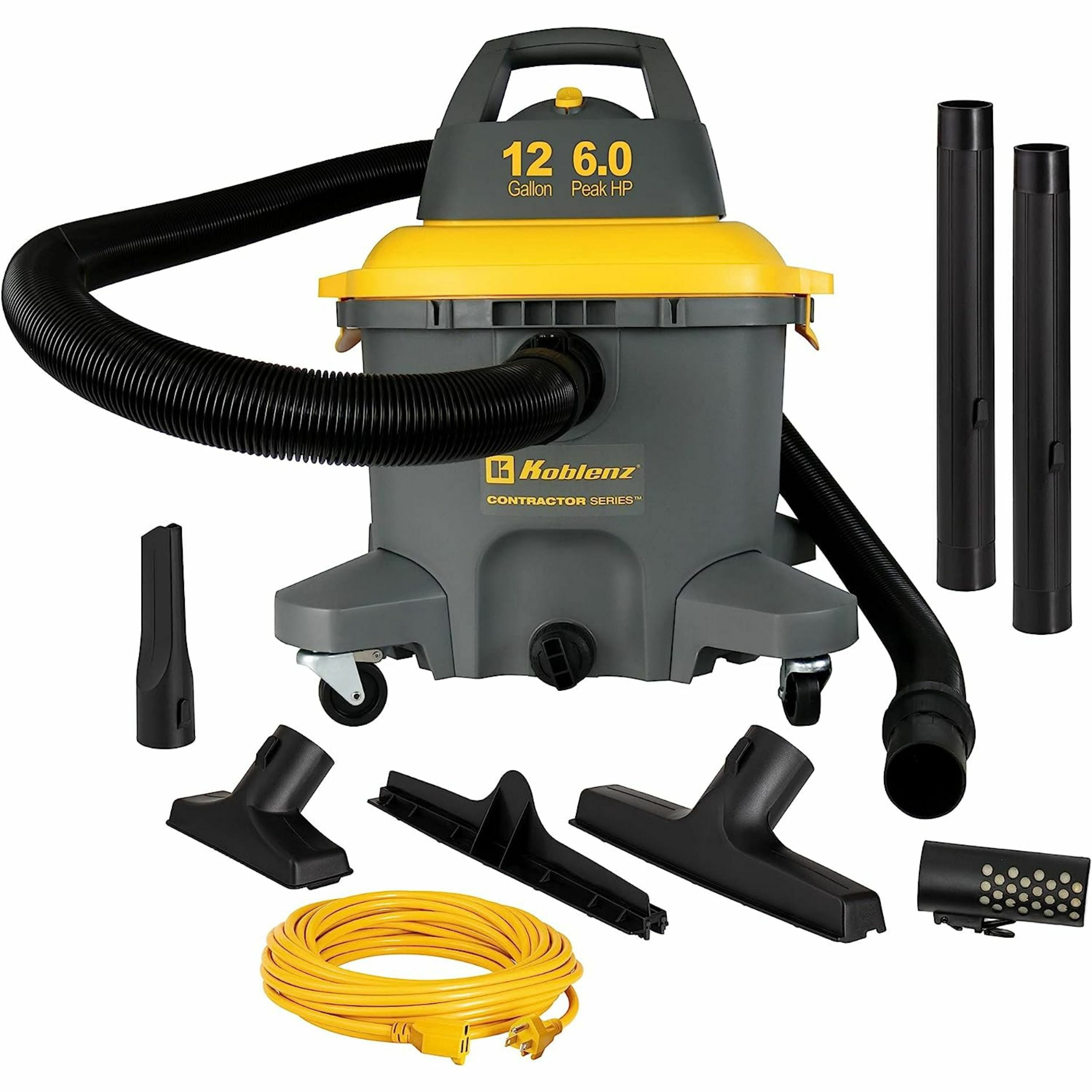 Koblenz Contractor 12 Gallon 6.0 Peak HP Wet Dry Shop Vacuum, 3 in 1 with Blower Heavy Duty Wet/Dry Vacuum, Gray (WD-12 C4) Sansujyuku sansujyuku.com
