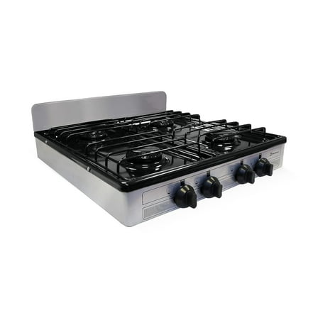 Koblenz 4-Burner Liquid Propane Stove Top, Silver, PSK-400S