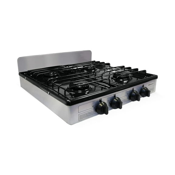 Koblenz 4-Burner Liquid Propane Stove Top, Silver, PSK-400S