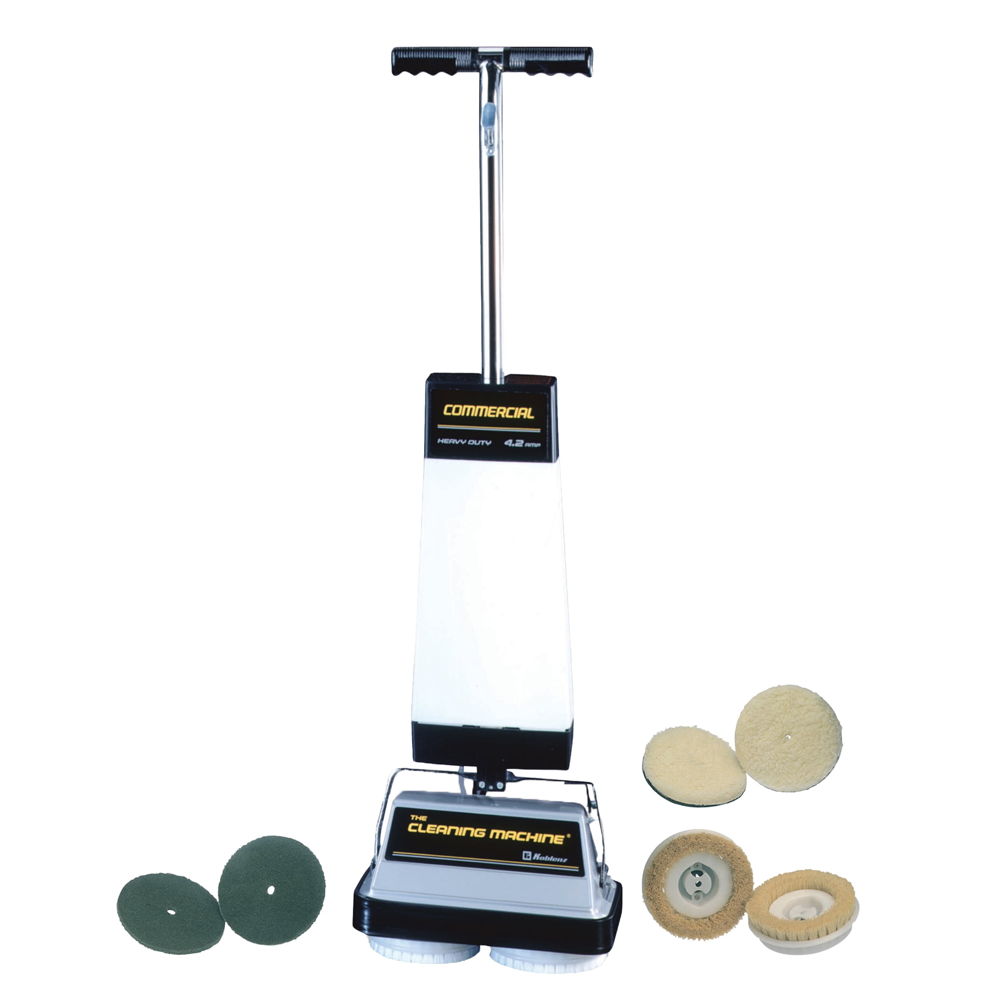 Koblenz The Cleaning Machine Shampoo Polisher in Gray with 2 PK Lambswool Pads, 2 PK Scrub Pads & 2 PK Polishing Brushes