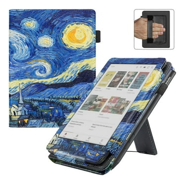 For Kobo Clara BW Colour 2024 Case with Hand Strap Stand Holder 6 inch PU Leather Sleep Cover Ebook N365 N367 Capa Hoesje Funda Starry Night KOBO Clara Colour