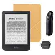 Kobo Clara BW eReader with Butter Yellow SleepCover, Black Remote & AC Bundle