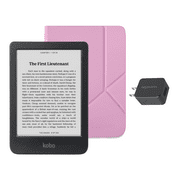 Kobo Clara BW eReader with Case Bundle Candy Pink SleepCover, Case + AC Bundle