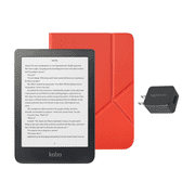 Kobo Clara BW eReader with Case Bundle Cayenne Red SleepCover, Case + AC Bundle