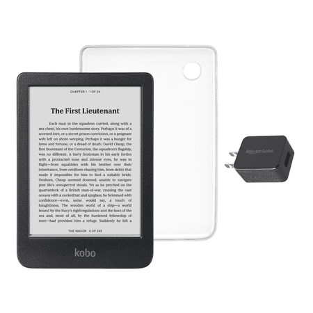 Kobo Clara BW eReader with Case Bundle (Clear Case, Case + AC Bundle)