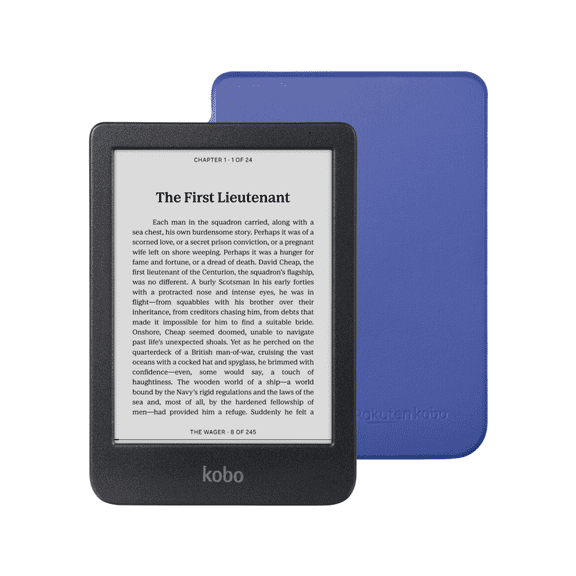 Kobo Clara BW eReader with Case Bundle (Cobalt Blue Basic SleepCover, Case Bundle)