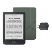 Kobo Clara BW eReader with Case Bundle Misty Green SleepCover, Case + AC Bundle
