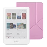 Kobo Clara Colour eReader White with Candy Pink SleepCover Case Bundle