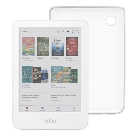 Kobo Clara Colour eReader White with Clear Case Case Bundle