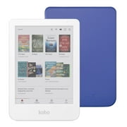 Kobo Clara Colour eReader White with Cobalt Blue Basic SleepCover Case Bundle