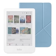 Kobo Clara Colour eReader White with Dusk Blue SleepCover Case Bundle