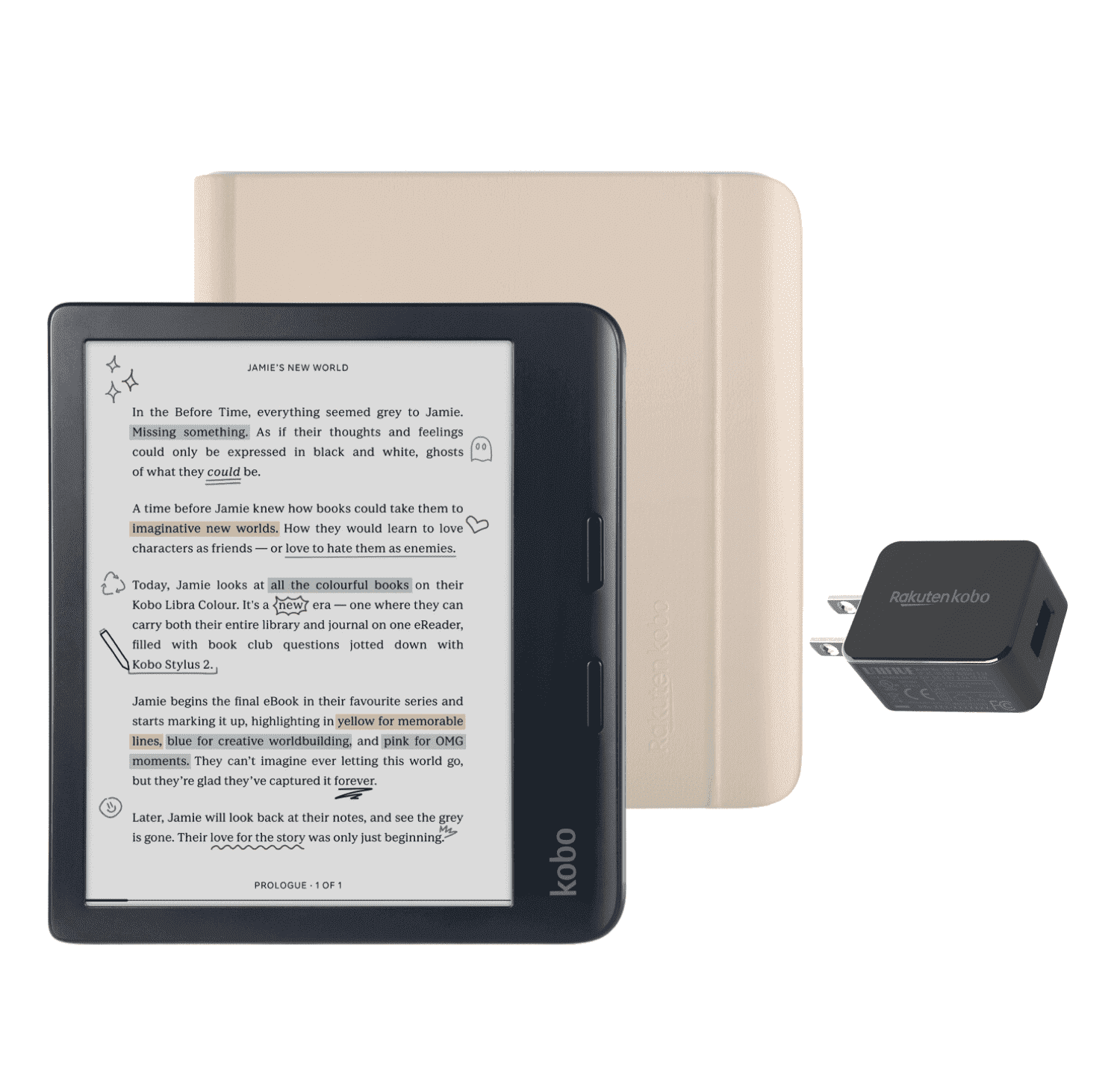 Kobo Libra colour 本体 ブラック + ケース付 Kobo-Libra-Colour-Black-