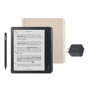 Kobo Libra Colour Black eReader with Case Bundle Sand Beige Notebook SleepCover, Case + Stylus + AC Bundle