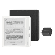 Kobo Libra Colour White eReader with Case Bundle Black Notebook SleepCover, Case + AC Bundle