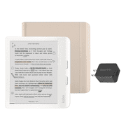 Kobo Libra Colour White eReader with Case Bundle Sand Beige Notebook SleepCover, Case + AC Bundle