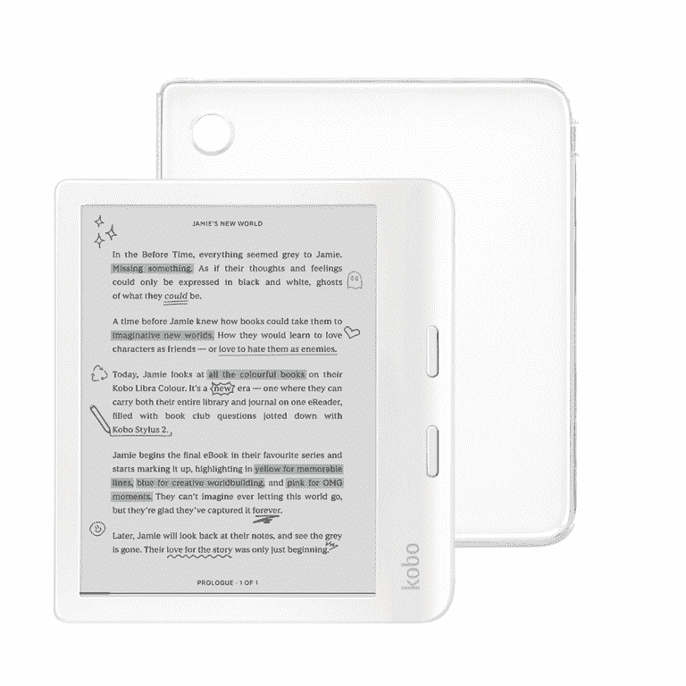 Kobo Libra Colour ホワイト 本体 Free Shipping! Kobo Libra Colour White eReader with Clear