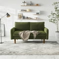 thumbnail image 1 of Koby Home 58-Inch Velvet Loveseat Sofa with Rounded Arms – Compact Design for Apartments or Small Spaces, Soft Upholstered Fabric, 1 of 4