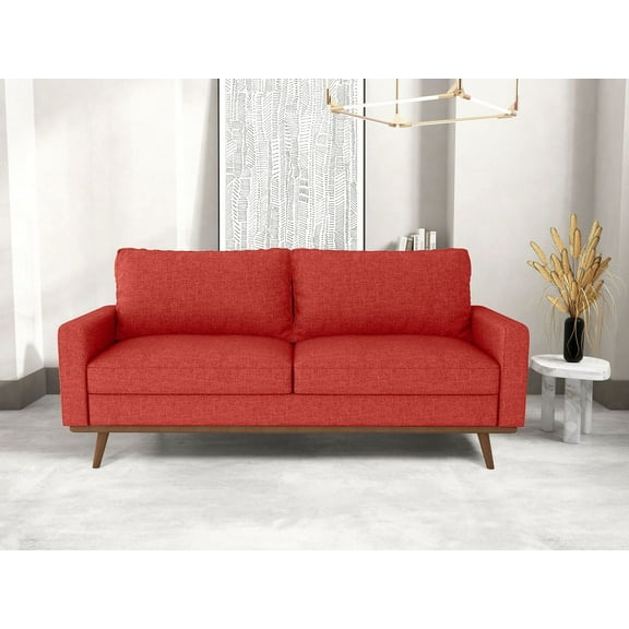 Koby Home 70" Couches and Sofas Linen Modern Sleeper Sofas for Living Room Office Oxy Fire Red