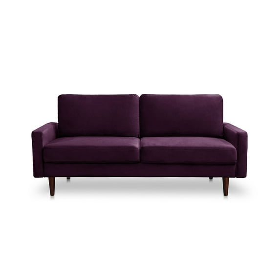 Koby Home 70" Sectional Sofa Sleeper Couch 3-Seater Sofas Mid-Century Couches for Living Room Eggplant Purple