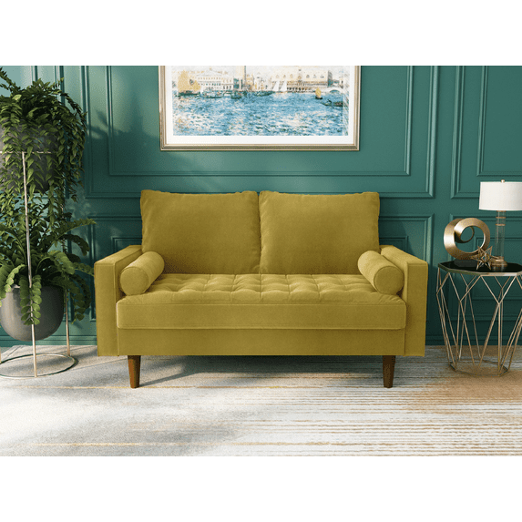 Koby Home Sectional Loveseat Couch Sofa Mid-Century 58" Sofas Couches for Living Room Goldenrod Yellow