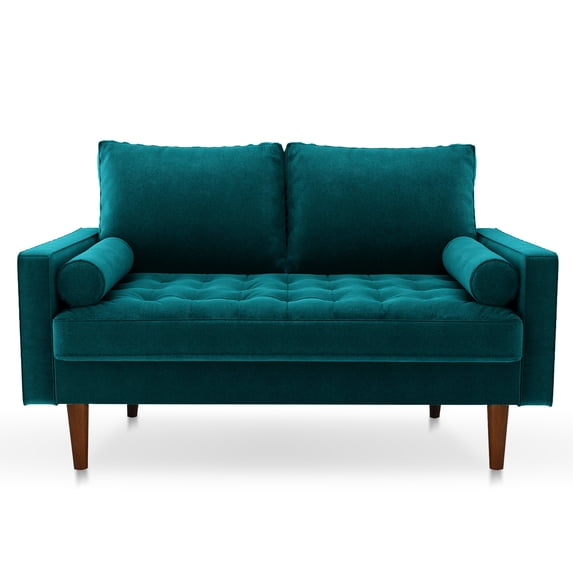 Koby Home Sectional Loveseat Couch Sofa Mid-Century 58" Sofas Couches for Living Room Teal Blue