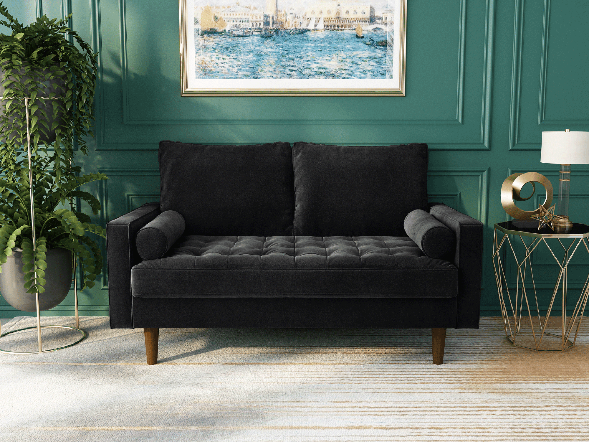 Koby Home Sectional Sofa Loveseat Couch 58" Sleeper Sofas Couches for