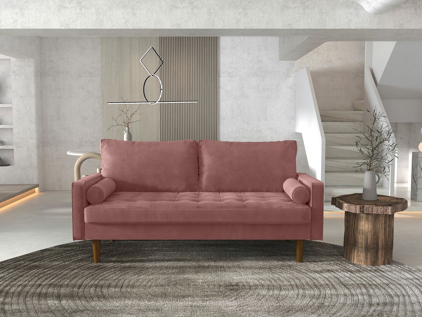 Koby Home Sectional Velvet Sofa Couch 70" Sleeper Sofas Couches for