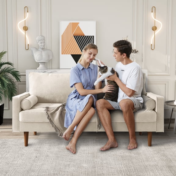 Koby Home Sleeper Sofa Sectional Couch 70" Sofas Couches for Living Room Sand Beige