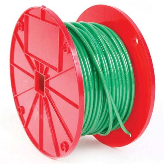 Koch 014052 Cable, 1 by 7 Construction, Trade Size 1/16-.140 by 250 Feet, Galvanized with Green Vinyl Coating