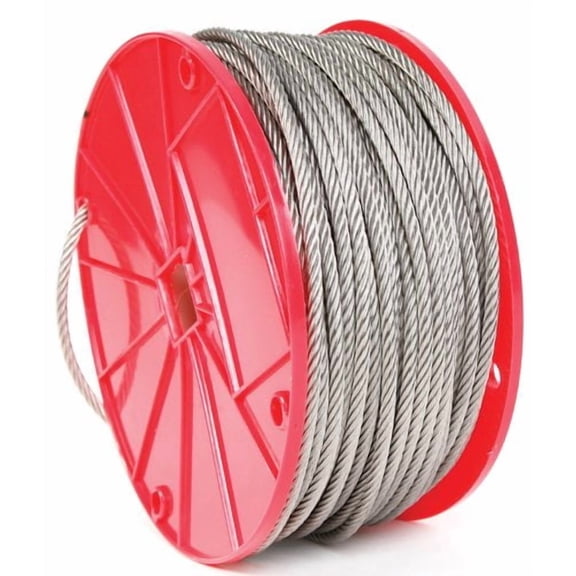 Koch 015071 Cable, 7 by 7 Construction, Trade Size 3/32 by 125 Feet, Stainless Steel