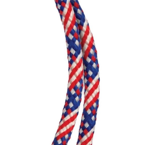 Koch 7025829 0.25 in. x 100 ft. Diamond Braided Polypropylene Rope, Red, White & Blue