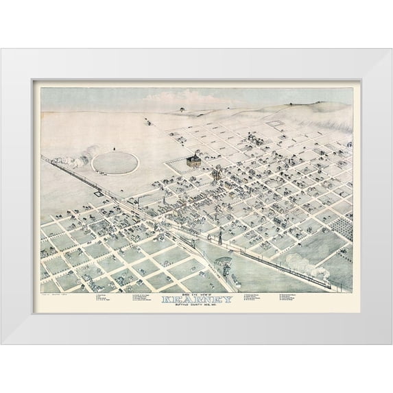 Koch 24x18 White Modern Wood Framed Museum Art Print Titled - Kearney Nebraska - Koch 1881
