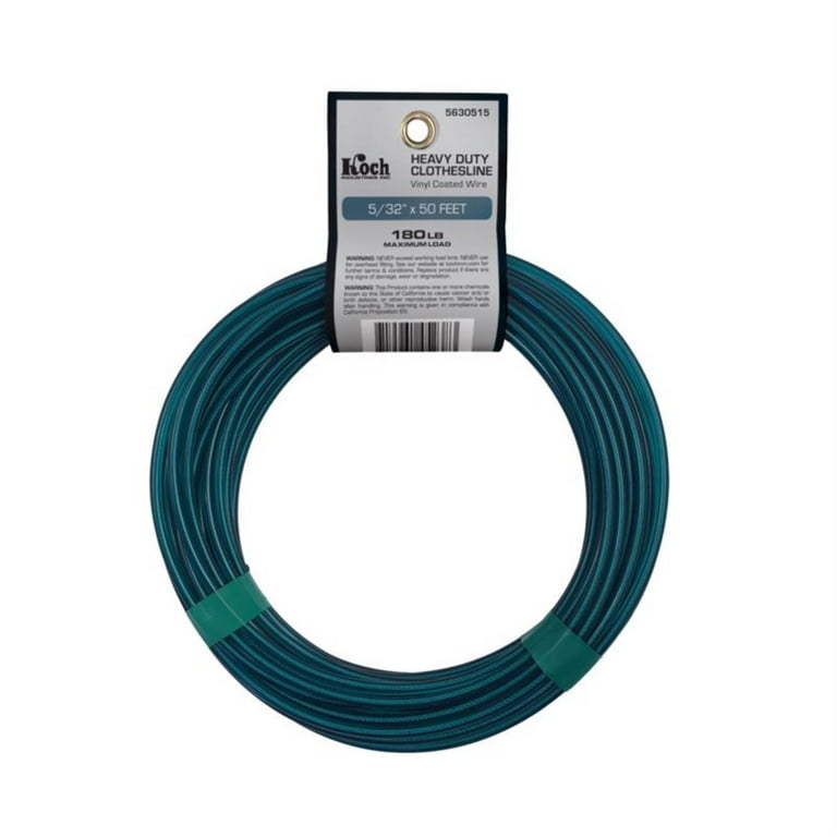 Koch 5630515 Clothesline Wire Vinyl Coated 5 x 50' Green