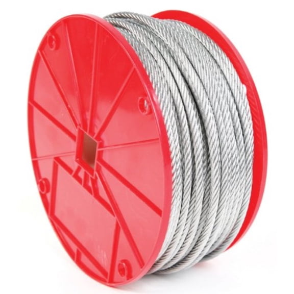 Koch 003212 Cable, 7 by 19 Construction, Trade Size 1/4 by 250 Feet, Galvanized Finish