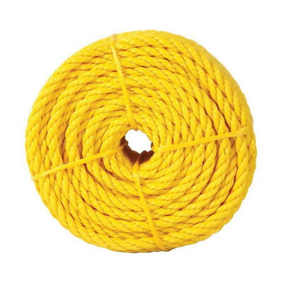 Koch Industries 5001235 3/8 in. x 50 ft. Yellow Polypropylene Twisted Rope, Coil