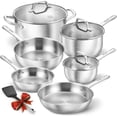 thumbnail image 1 of Koch Systeme CS 10-Piece Stainless Steel Cookware Set, Professional Grade Pots and Pans Set with Glass Lids, Dishwasher Safe & Induction Compatible Cookware for Everyday Cooking, 1 of 7