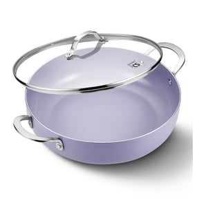 Koch Systeme CS 12 inch Nonstick Deep Frying Pan, Skillet with Ceramic Coating, Induction Compatible, Gradient Purple