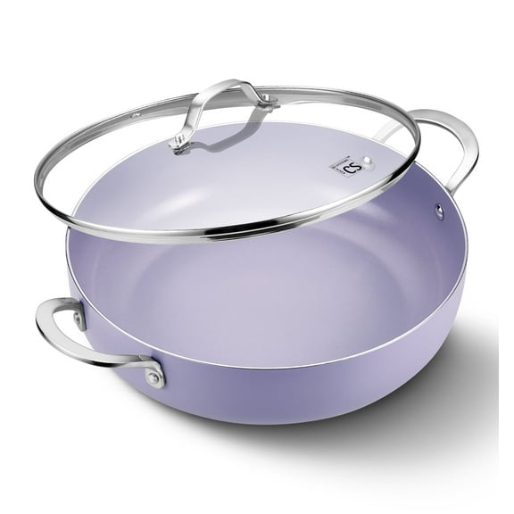 Koch Systeme CS 12 inch Nonstick Deep Frying Pan, Skillet with Ceramic Coating, Induction Compatible, Gradient Purple