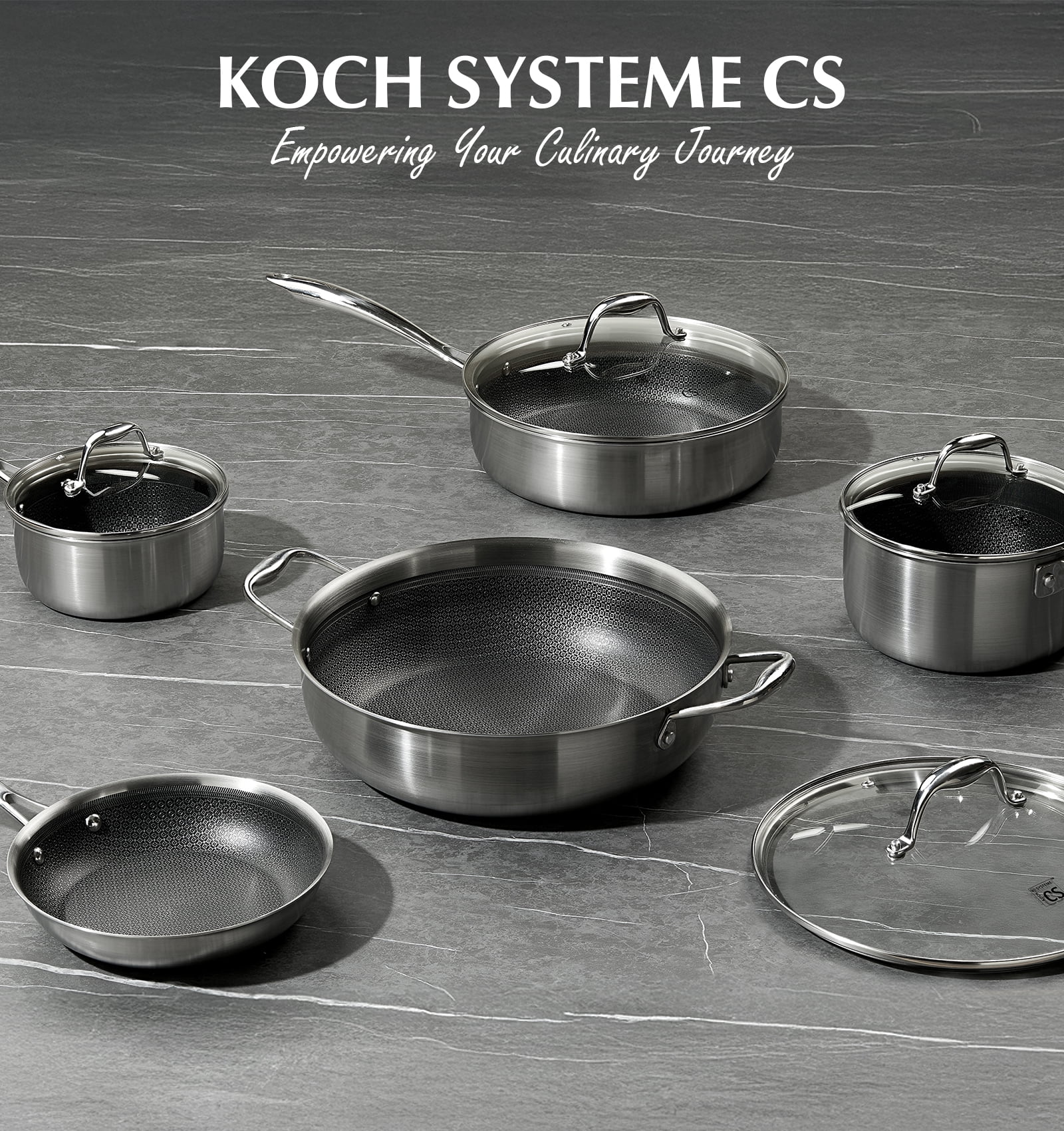 Koch Systeme CS 17-Piece Stainless Steel Cookware Set, Induction ...