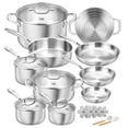 thumbnail image 1 of Koch Systeme CS 21-Piece Premium Stainless Steel Cookware Set – Induction Compatible, Oven Safe, with Silicone Utensils & Felt Pot Protectors, 1 of 10