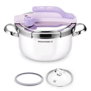 Koch Systeme CS Small Pressure Cooker Stainless Steel, 3.2 Quart Olla de Presion, One-Press Locking, 18/10 Stainless Steel Pressure Cooker, Induction Compatible